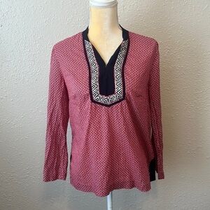 TALBOTS Long Sleeve Embroidered Pullover Blouse Size‎ S